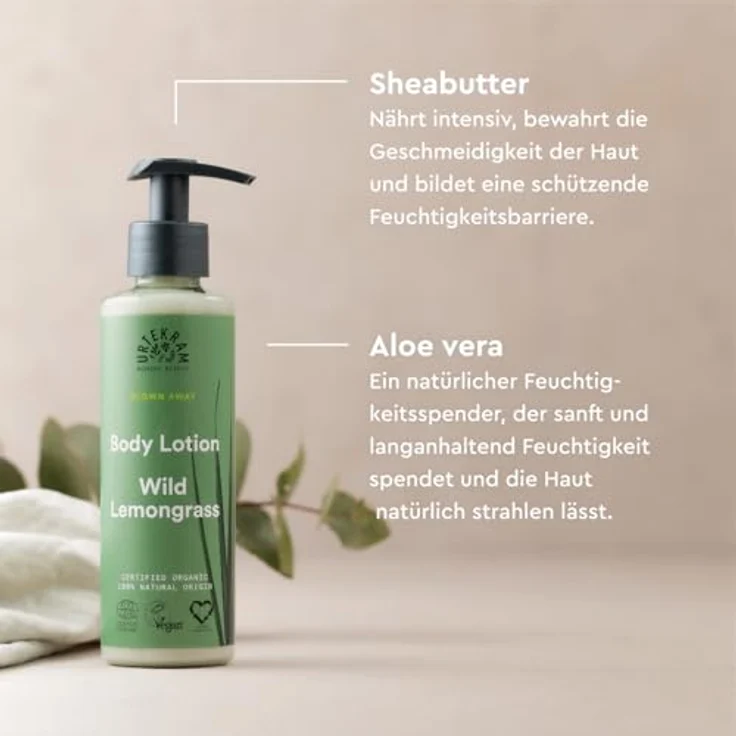 Urtekram Wild Lemongrass - Body Lotion Bodylotion 245 ml – Bild 6