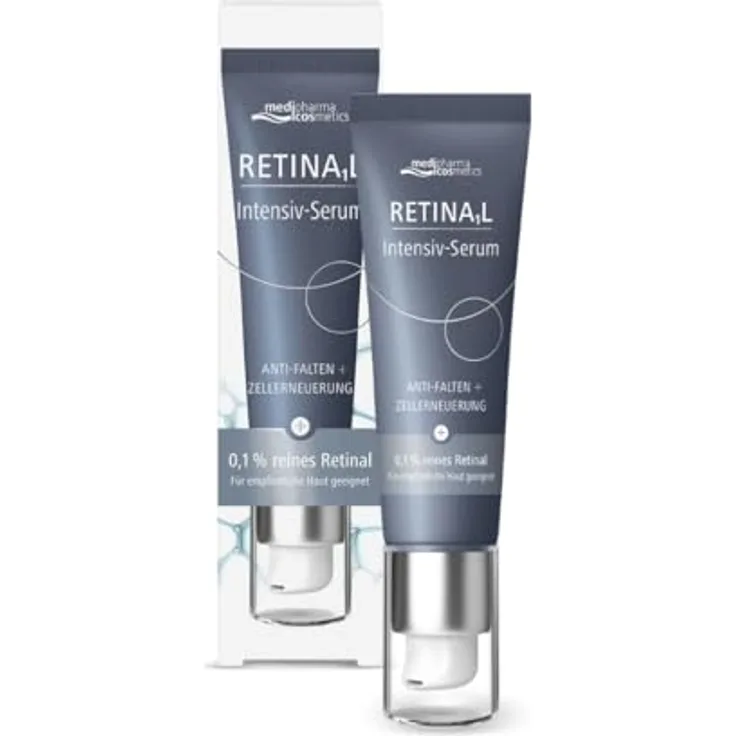 Medipharma cosmetics Retinal Intensiv-Serum 30 ml, 0,1% Retinal zur Faltenreduktion und Hautverbesserung