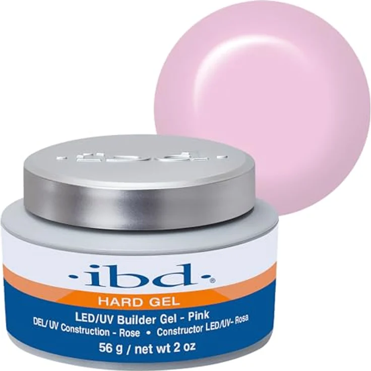 IBD Hard Gel – LED/UV Builder Gel Pink, 56 g – HEMA-FREE, für Nagelverlängerung und Verstärkung zu Hause, schnell härtend ohne Geruch – Bild 1
