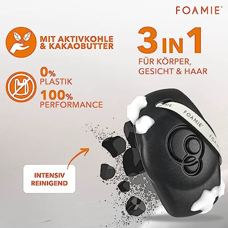Foamie 3 in 1 Feste Duschpflege For Men - What A Man 90 g – Bild 4