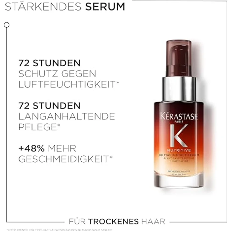 Kérastase Nutritive 8H Magic Night Serum, Nachtserum für normales bis leicht trockenes Haar, pflegt und glättet für mehr Glanz und Geschmeidigkeit, ohne Parabene, 30ml – Bild 4