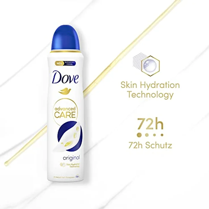 Dove Advanced Care Anti-Transpirant Deo-Spray Original schützt 72 Stunden vor Körpergeruch und Achselnässe mit Skin Hydration Technology 150 ml 1 Stück – Bild 4