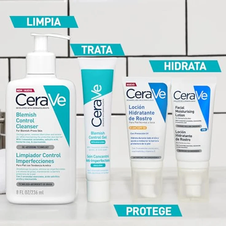 CeraVe Blemish Control Reinigungsgel für unreinheitenanfällige Haut, 473 ml, verstopft nicht die Poren, sanfte Make-up Entferner – Bild 6