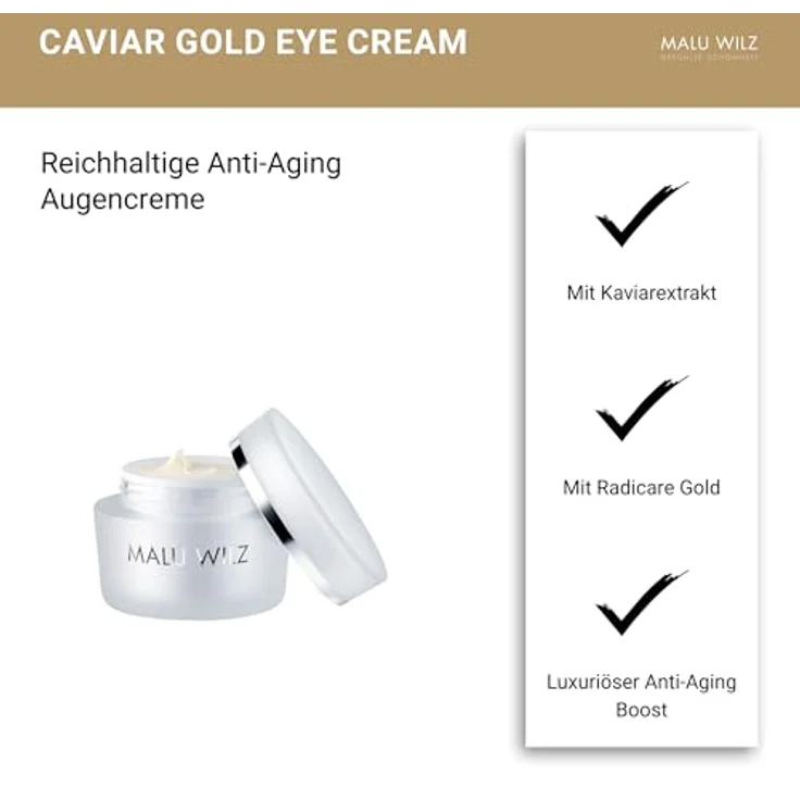 Malu Wilz Kosmetik Caviar Gold Eye Cream 15 ml – Bild 3