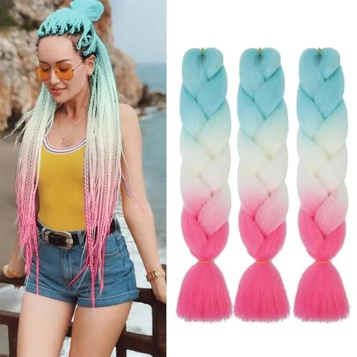 Shangxiu Ombre Braiding Hair, 24" Haarverlängerungen aus hitzebeständigem Kunsthaar, 300g, Jumbo Flechten für kreative Frisuren – Bild 1