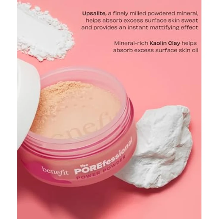 Benefit The POREfessional Power Powder, mattierendes loses Puder zum Fixieren für Damen, 8 g, transparent – Bild 2