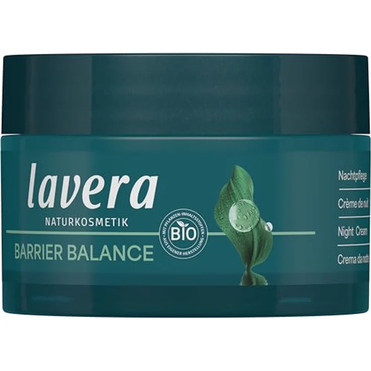 lavera Barrier Balance Nachtpflege - Creme ohne Alkohol - ohne Parfüm - Regeneration der Haut - stärkt Hautbarriere - Präbiotika - vegan - Naturkosmetik - 50 ml – Bild 1
