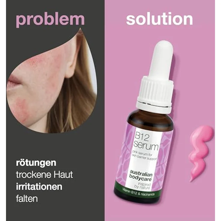 Australian Bodycare B12 Pink Serum, Aufhellendes Anti-Falten-Serum zur Kräftigung der Hautbarriere, 30 ml – Bild 2