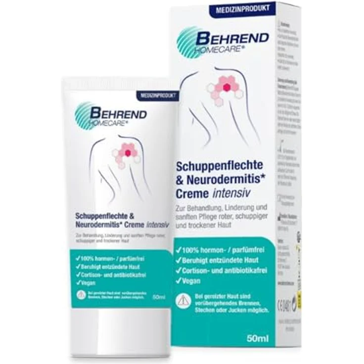 Evolsin Behrend Schuppenflechte & Neurodermitis Cr.intens. 50 ml, intensiv feuchtigkeitsspendende Gesichtspflege ohne Kortison und Parabene – Bild 9
