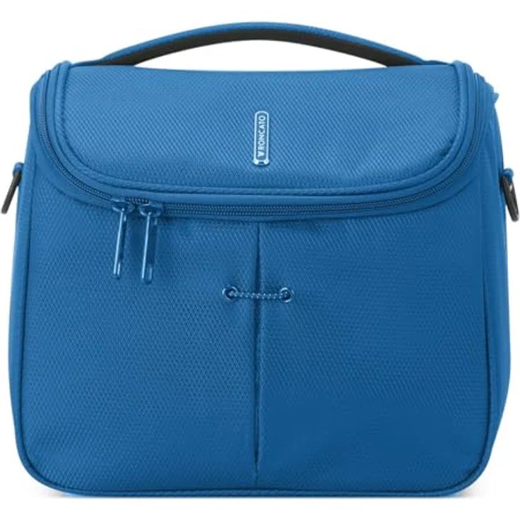 RONCATO Ironik 2.0 Beauty Case Denim, Kosmetiktasche mit vielen Fächern und verstellbarer Trennwand – Bild 1