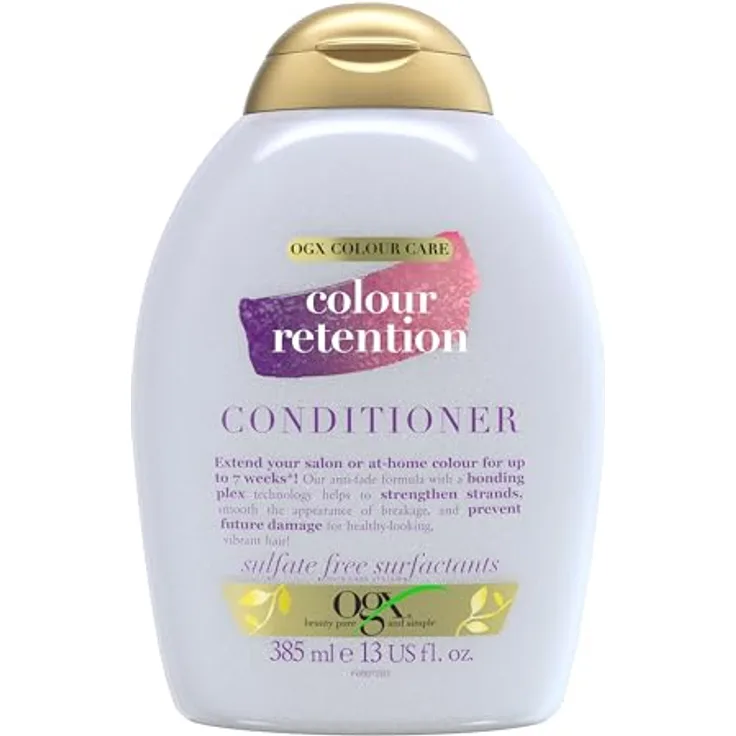 OGX Colour Care Colour Retention Conditioner (385 ml), feuchtigkeitsspendende Haarpflege Haarspülung mit Bonding-Plex-Technologie für coloriertes Haar