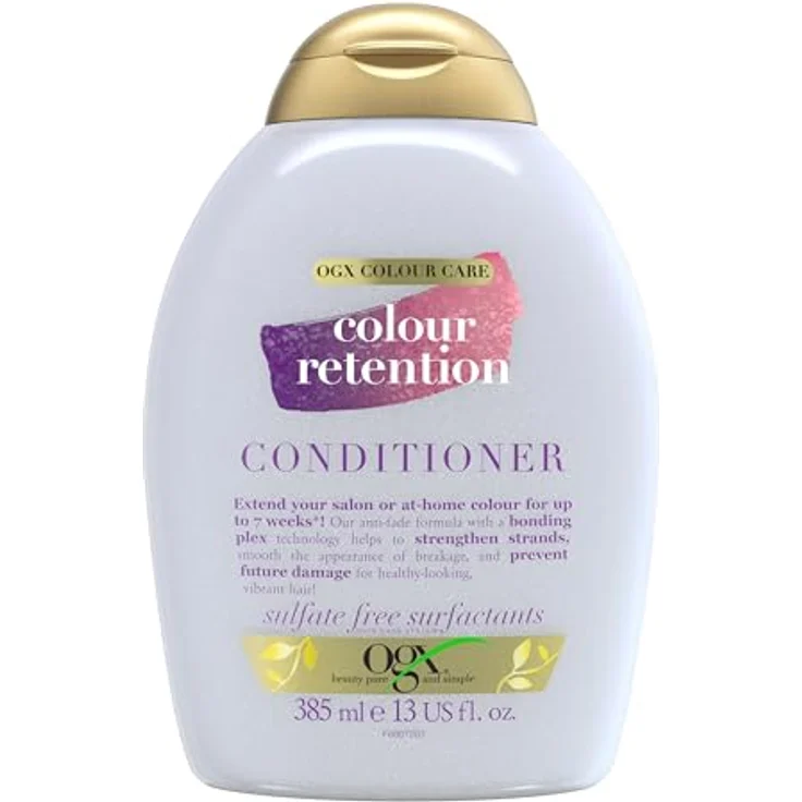 OGX Colour Care Colour Retention Conditioner (385 ml), feuchtigkeitsspendende Haarpflege Haarspülung mit Bonding-Plex-Technologie für coloriertes Haar – Bild 1