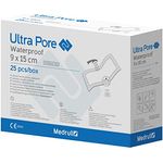 Medrull Ultra Pore Sterile Wasserdicht Duschpflaster Wundverband 25 Stück, 15 x 9 cm Groß, 160 g