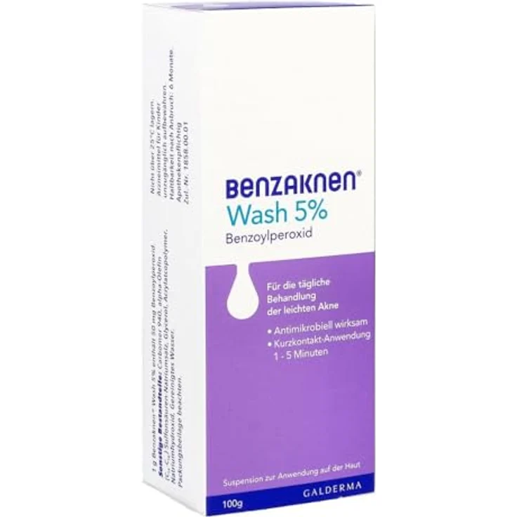 Benzaknen BENZAKNEN Wash 5% Suspension 100 g Gesichtsserum, apothekenpflichtig – Bild 1