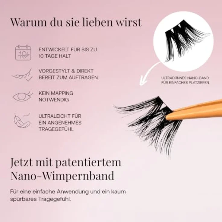 AYLASHES Limited Edition The Cancer DIY Wimpernextensions, 6 Paar mit C-Curl, 5–11 mm, bis zu 7 Tage Halt, handgefertigt und tierversuchsfrei – Bild 3