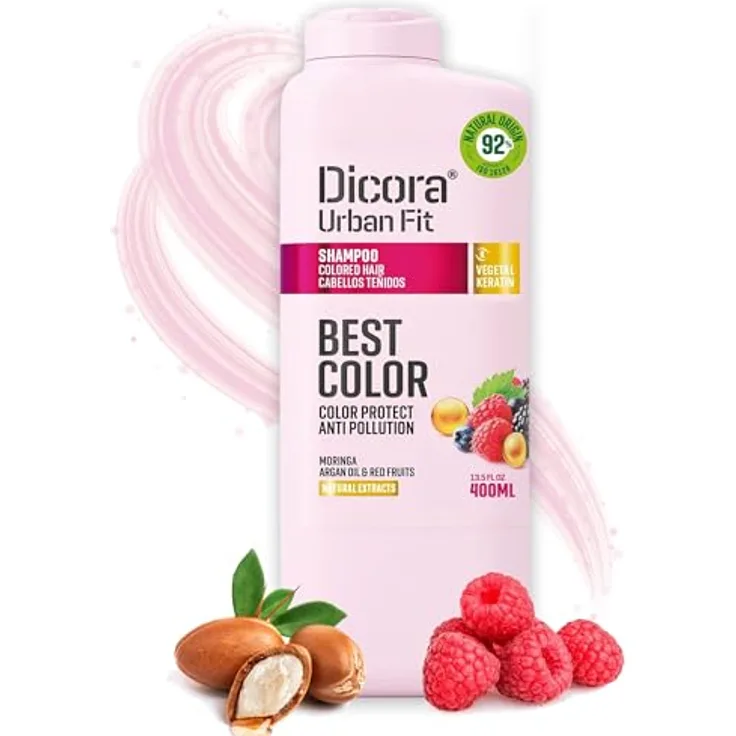 Dicora UrbanFit Dicora Uf Shampoo für farbiges Haar, mit Arganöl und roten Früchten, 365 ml, 0% Silizien, Cruelty-free