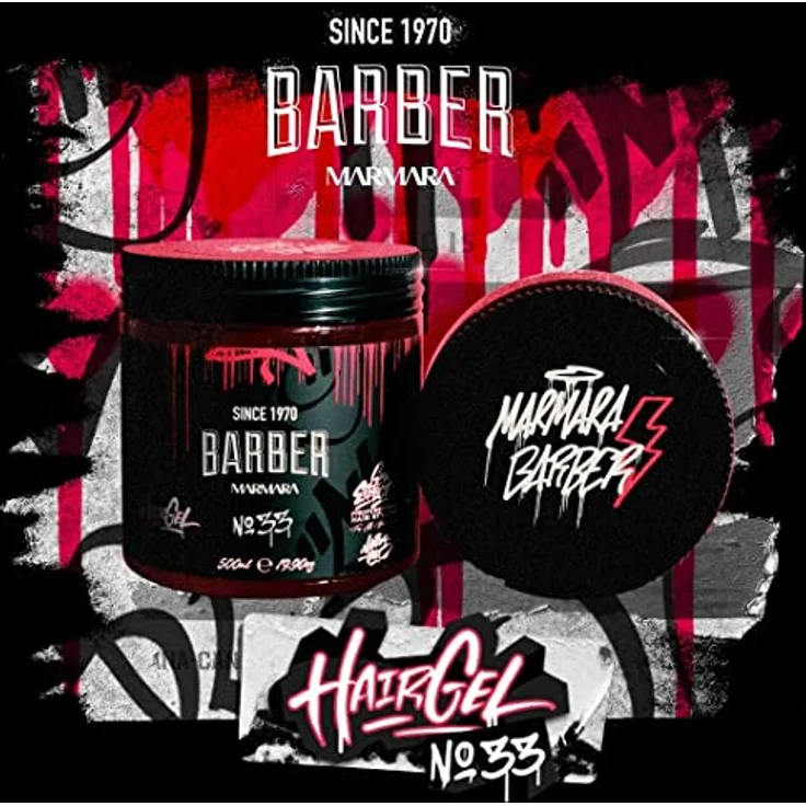 BARBER MARMARA No.33 Hair Styling Gel 500ml - Haargel Herren - Starker Halt - Kein Verkleben und ohne Rückstände - Alkohol Frei - Frischer Duft - Hair Gel - wet hair look - gummy Effect – Bild 5