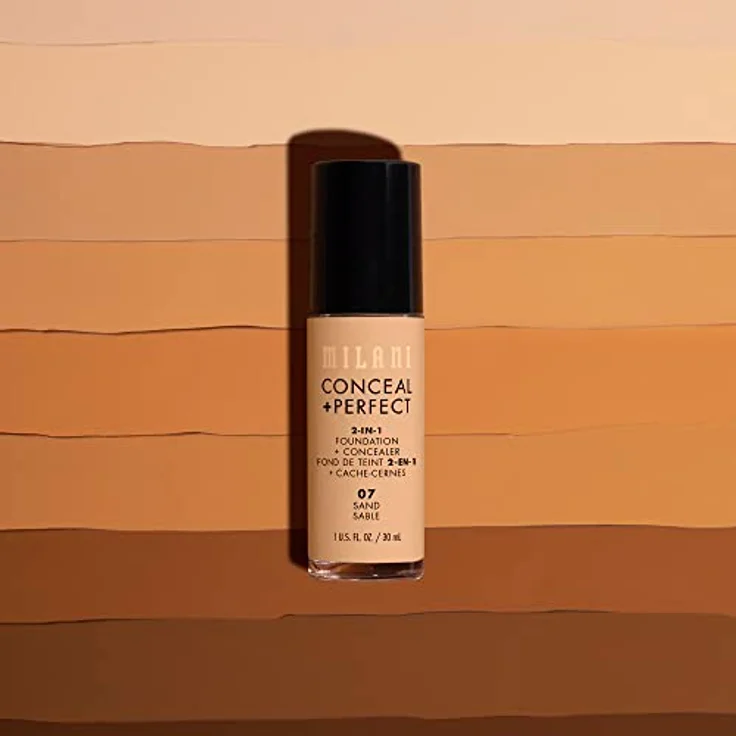 Milani Conceal + Perfect 2in1 Foundation, wasserfeste Foundation für einen gleichmäßigen Hautton, 30 ml, Porcelain/00a – Bild 8