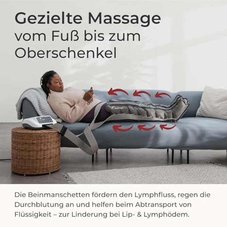 Venen Engel 8 Premium Beinmassagegerät mit 8 Luftkammern, 6 Programmen und medizinischer Zertifizierung für Lipödem- und Lymphödemtherapie – Bild 3
