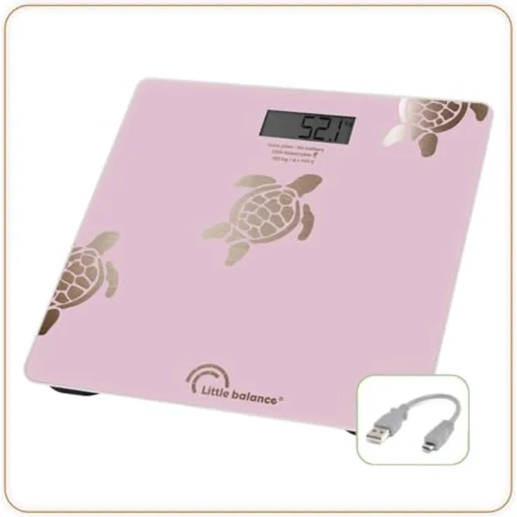 Little Balance 8729, Digitale Personenwaage mit LCD-Display, maximal 180 kg, Lithium-Ionen-Akku