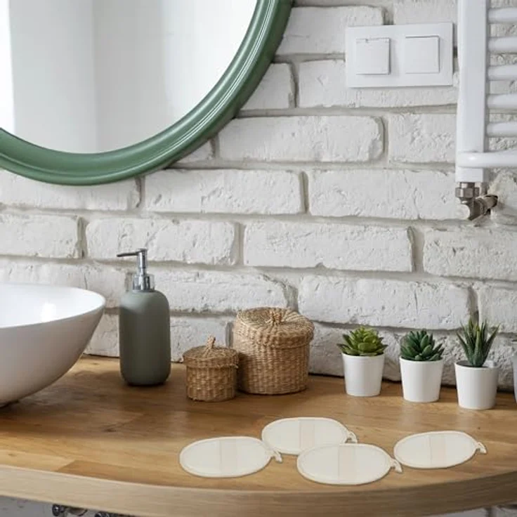 relaxdays Hautpflegeschwamm Luffaschwamm 4er Set, natürliche Duschschwämme aus Luffa in Beige für sanfte Hautreinigung – Bild 2