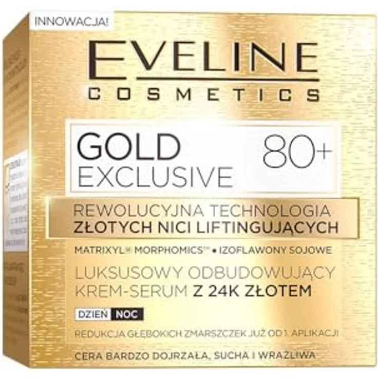 Eveline Cosmetics Gold Exclusive, erneuernde Gesichtscreme gegen Hautalterung, 50 ml, feuchtigkeitsspendend, reduziert Falten und sorgt für jugendliches Aussehen – Bild 2