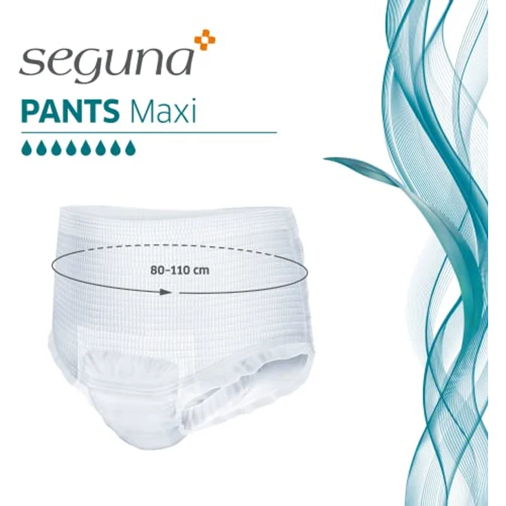 Seguna SEGUNA Pants Maxi, Inkontinenz Pants, Windelhosen für Erwachsene, Frauen, Männer, Inkontinenzhosen bei Blasenschwäche (M (Beutel 20 Stück)), Saugleistung 2.100 ml, für Hüftumfang 80-110 cm, neutraler Versand – Bild 4