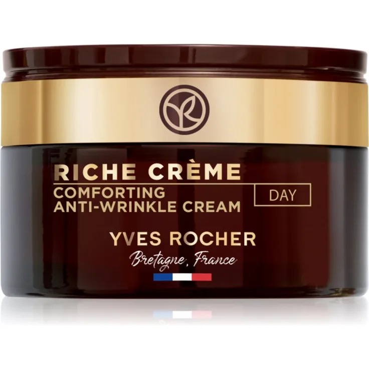 Yves Rocher Riche Créme Tagescreme gegen Falten, 50 ml - intensiv feuchtigkeitsspendend, regenerierend und faltenreduzierend