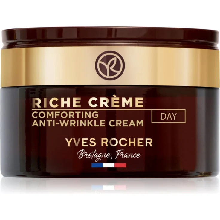 Yves Rocher Riche Créme Tagescreme gegen Falten, 50 ml - intensiv feuchtigkeitsspendend, regenerierend und faltenreduzierend