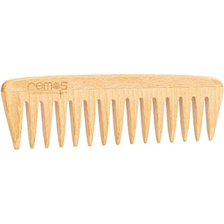 remos professional body care REMOS Haarkamm aus heimischem Buchenholz, 18 cm, grobe Zahnung, hergestellt in Italien – Bild 1