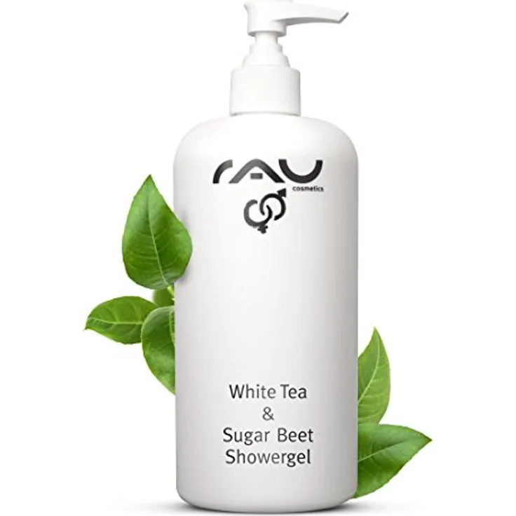 RAU Cosmetics White Tea & Sugar Beet Showergel 500 ml - Natürliche Hautpflege für intensiven Duschgenuss
