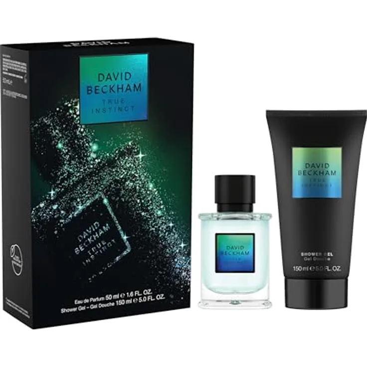 David Beckham True Instinct Geschenkset, Eau de Parfum 50 ml und Duschgel Körperspray 150 ml für Männer, verführerischer Duft