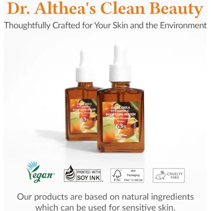 Dr. Althea Vitamin C Boosting Serum, Aufhellendes Gesichtsserum mit feuchtigkeitsspendender Wirkung, 30 ml – Bild 7