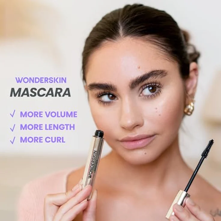 WONDERSKIN Power’Full Wimpernverlängernde Volumenmascara, 10 ml, für dichtere und längere Wimpern, vegan – Bild 4