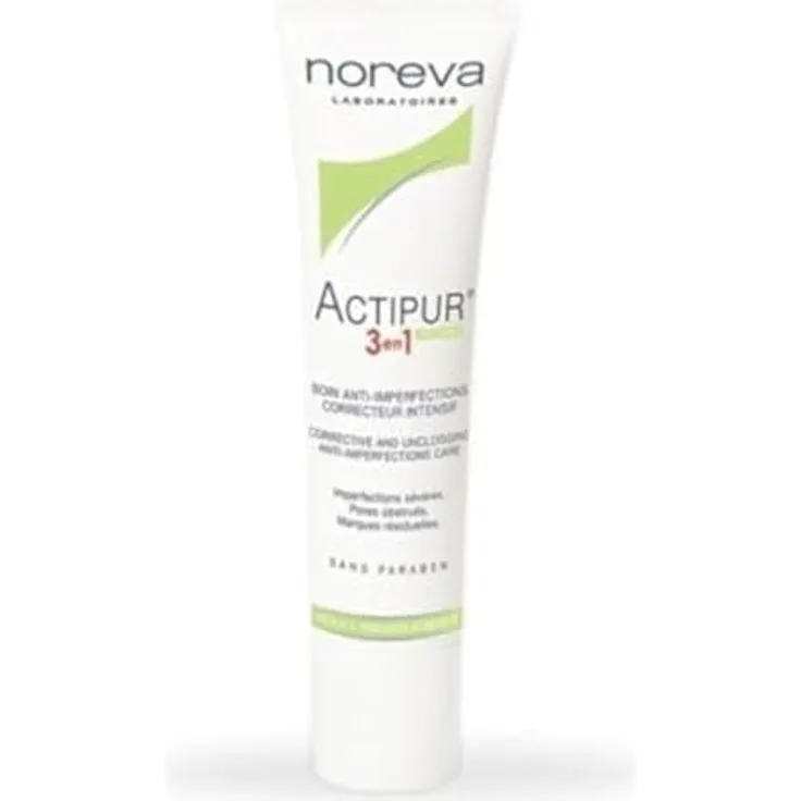 Noreva Actipur 3-in-1 Anti-Blemish Care, Gesichtscreme für Acne-Haut, 30 ml, zieht schnell ein und reguliert Talgproduktion