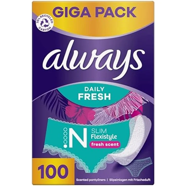 Always Dailies Slipeinlage Slim Multiform Fresh Gigapack 1 mm dünn tägliche Frische für alle Slipformen geeignet 100 Stück - Preisvergleich – Bild 2
