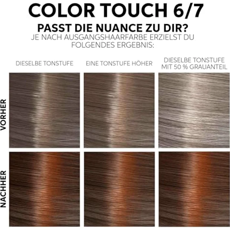 Wella Professionals Color Touch demi-permanente Haarfarbe ohne Ammoniak – Haarfärbemittel zur Farbauffrischung und Grauhaar-Abdeckung – Ansatz-Kit inkl. Haarmaske – 6/7 Chocolate (130 ml) – Bild 5