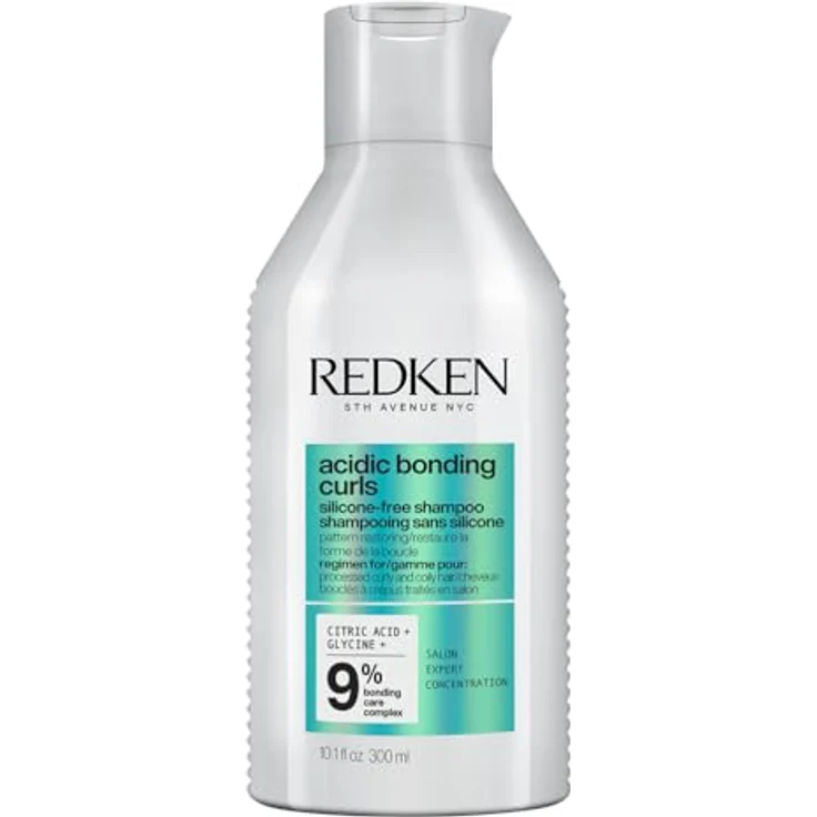 REDKEN Pflegendes Shampoo zur Regeneration der Struktur von behandelten, geschädigten Locken, Mit Zitronensäure und Glycin, Silikonfrei, Vegan, Acidic Bonding Curls Shampoo, 1 x 300 ml – Bild 1