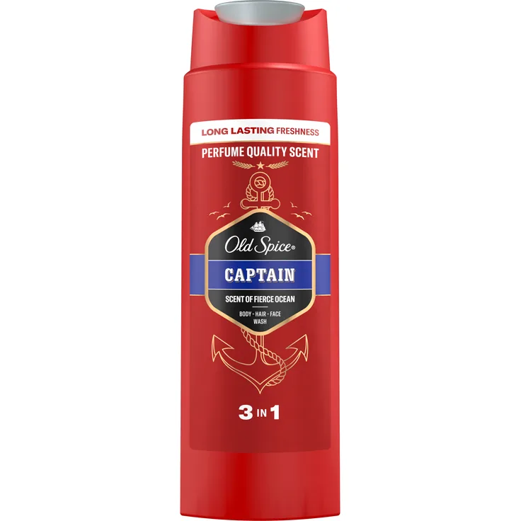 Old Spice Captain 3 in 1 Duschgel & Shampoo, 750 ml, maskuliner Duft für Körper, Gesicht und Haare
