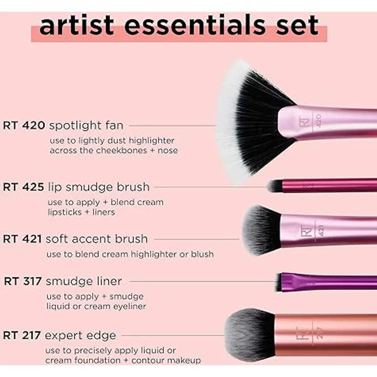 Real Techniques Pinsel-Sets Real Techniques Pinsel-Sets Artist Essentials Set Pinselset – Bild 4
