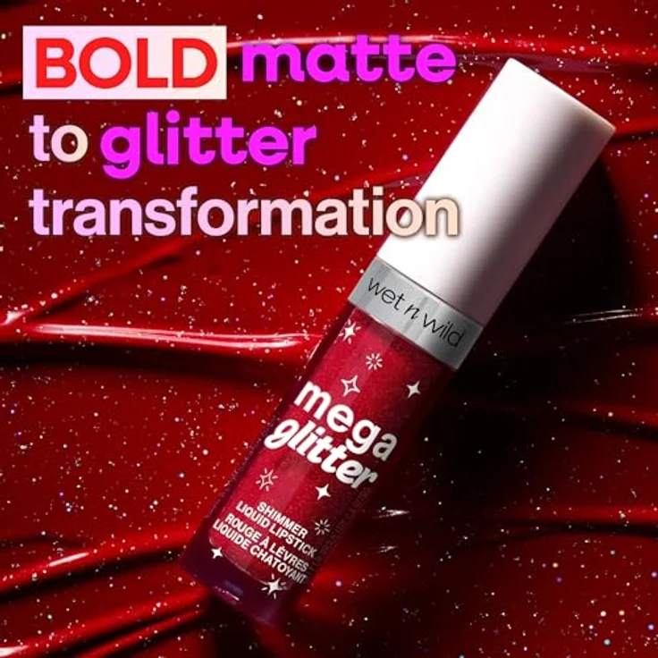 wet n wild Megaglitter Shimmer Liquid Lipstick, 2,8 ml, vegan und tierversuchsfrei, schimmerndes Finish – Bild 2