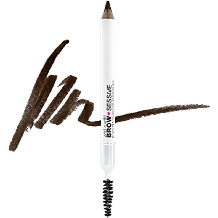 wet n wild Brow-Sessive Brow Pencil, Augenbrauenstift mit präziser Anwendung und Spoolie-Bürste, 1 g, Dark Eyebrown