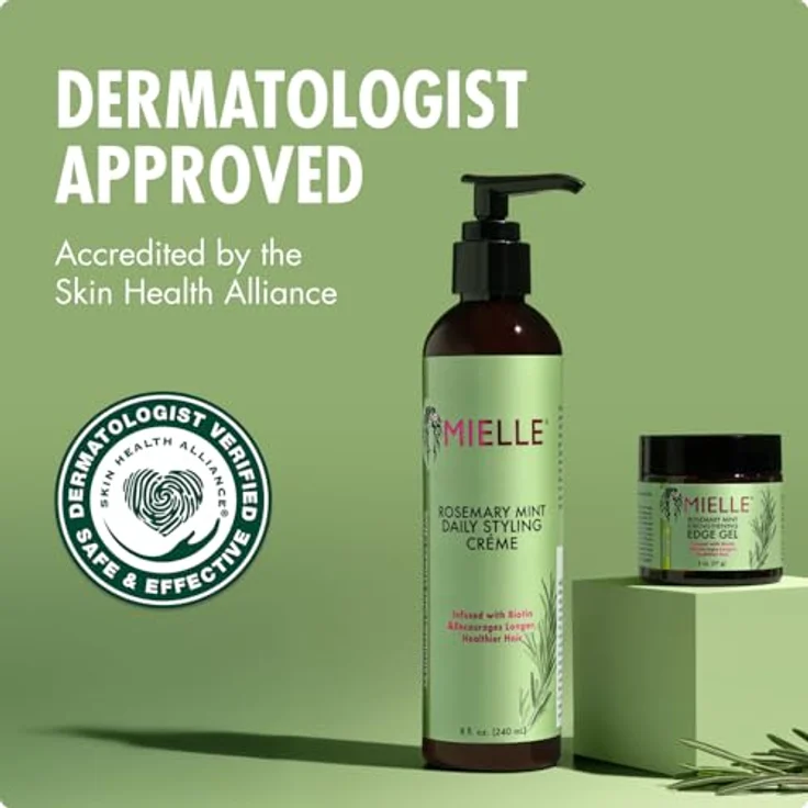 Mielle Organics Rosemary Mint Multi-Vitamin Daily Styling Creme für die Definition von lockigem Haar, paraben- und silikonfrei, 240 ml, weiß – Bild 6