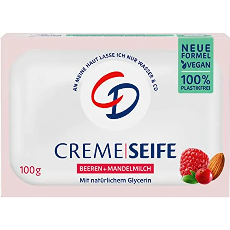 CD CREME SEIFE BEEREN & MANDELMILCH 100G vegan & ohne Mikroplastik – Bild 1