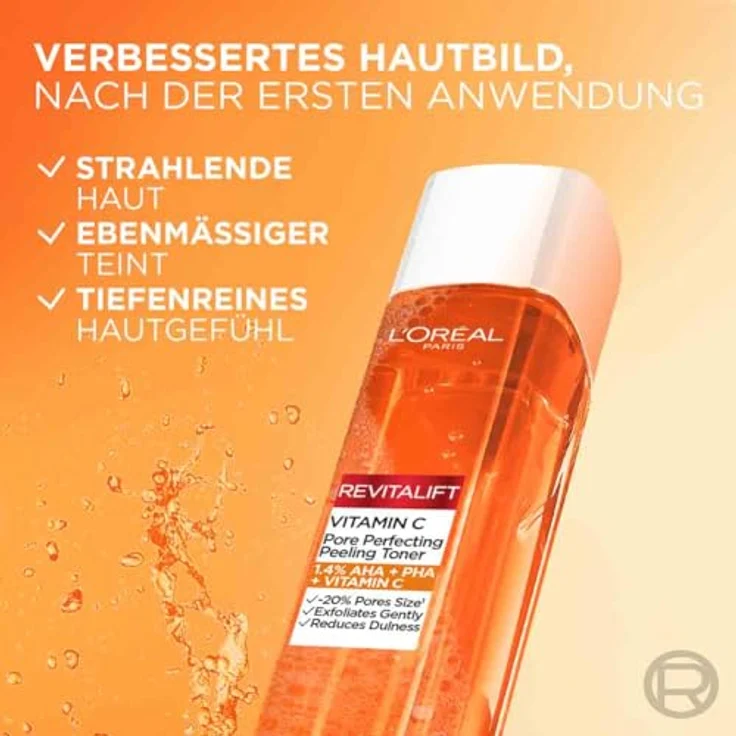 L’Oréal Paris Revitalift Vitamin C Toner, porenverfeinerndes Gesichtswasser mit 1.4 % PHA und AHA, 180 ml – Bild 5