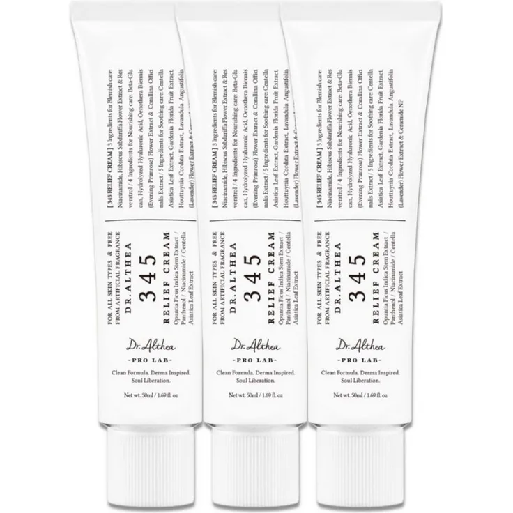 Dr. Althea 345 Relief Cream, 50ml Intensive Repair Cream mit Niacinamid und Panthenol, Anti-Aging, für alle Hauttypen, beruhigend und regenerierend