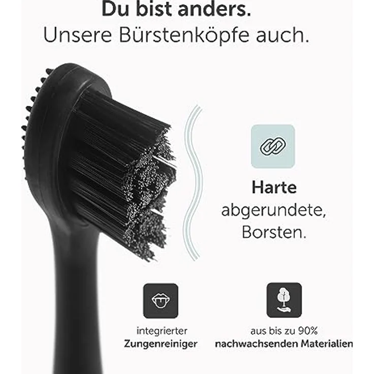 Wondersmile Ersatzbürsten Schallzahnbürste (Soft, Ultimate Black, 8er Pack) - Bürstenköpfe für Wondersmile Schallzahnbürste – Bild 2