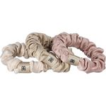 PARSA Beauty Signature Zopfhalter Set, luxuriöse Haargummis aus Satin in Nude & Rosé, sanft zum Haar, elegantes Design, ideales Accessoire für stilvolle Frisuren