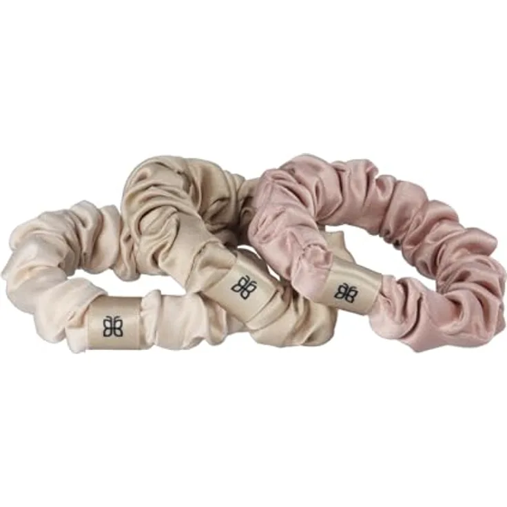 PARSA Beauty Signature Zopfhalter Set, luxuriöse Haargummis aus Satin in Nude & Rosé, sanft zum Haar, elegantes Design, ideales Accessoire für stilvolle Frisuren