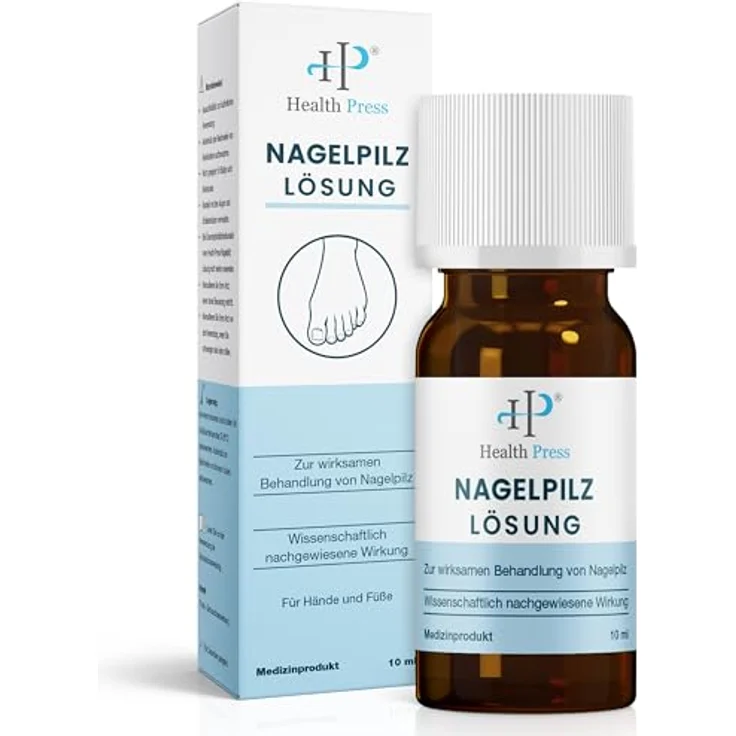 Health Press® Nagelpilz Lösung – 10ml Anti Nagelpilz Liquid – Nagelpilz Nagellack für Füße und Hände – Diabetiker geeignet – Bild 1